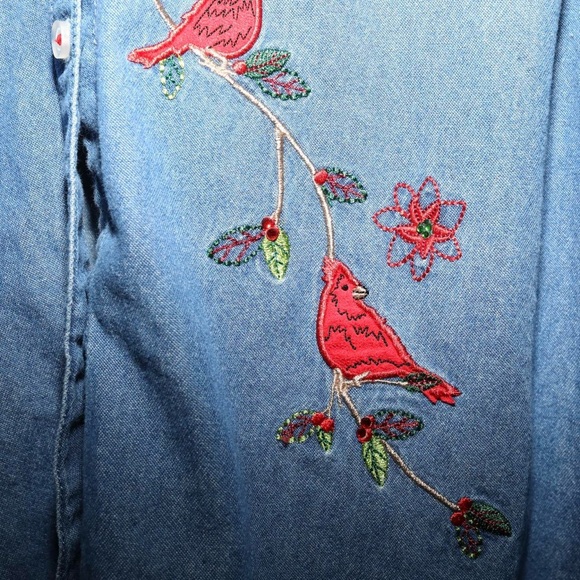 Embroidered Denim Shirt - Picture 4 of 8